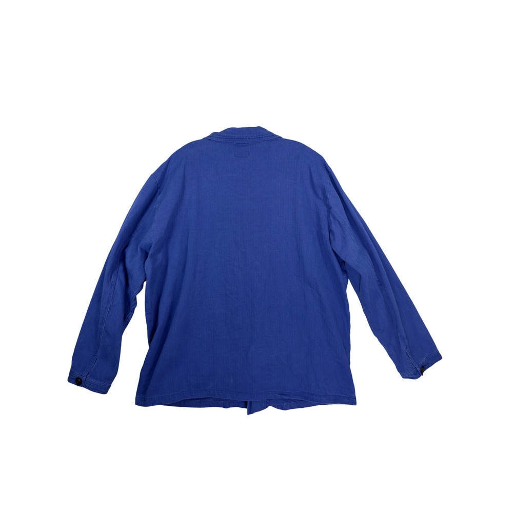 Wolf Clothing Herringbone French Chore Jacket 60s Bugatti Blue Cotton Twill 4XL - Picture 6 of 12
